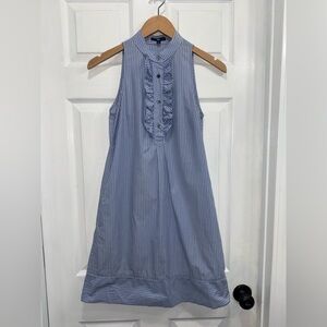 Blue Striped Sleeveless Dress